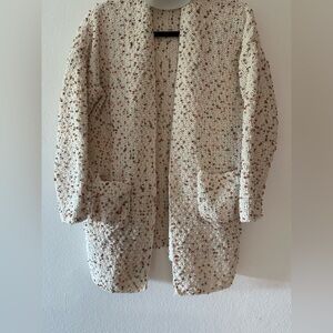 Maurices cardigan small, cream with touches of pink, light blue and brown.